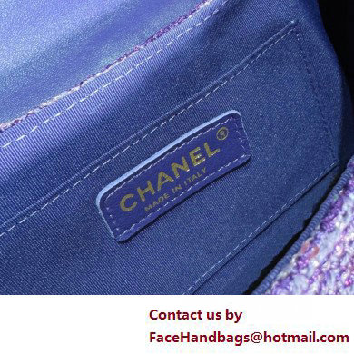 Chanel Tweed  &  Gold-Tone Metal Bag with Top Handle AS4569 Purple 2025